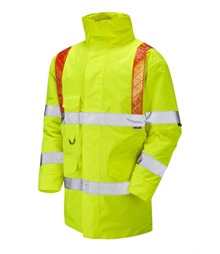LEO WORKWEAR PUTFORD ISO 20471 Cl 3 Orange Brace Anorak